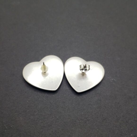 Vintage enamel heart polka-dot painted earrings - Picture 3 of 3